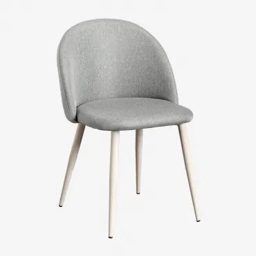 Kana Deluxe Eetkamerstoelen Set Van 2 Beige – Crème & Linnen Grijs – Beton - Sklum