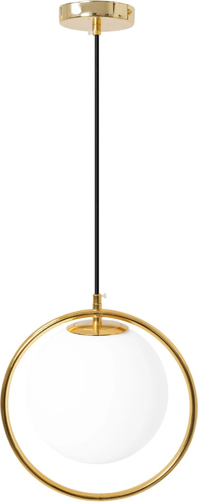 Plafondlamp Hangende Glazen Bol Wit Goud APP430-1CP