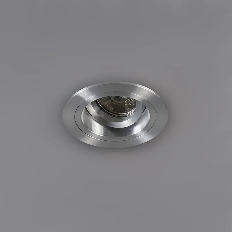 Set van 6 Inbouwspot rond aluminium draai- en kantelbaar - Chuck
