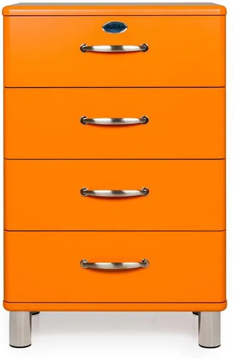 Tenzo ladekast Malibu 4 lades - oranje - 92x60x41 cm - Leen Bakker