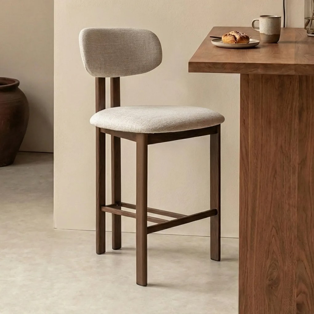 Wabi Sabi Barkruk Walnoot