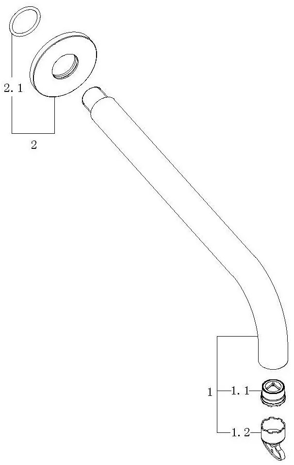 Mueller mat zwarte inbouw uitloop 30cm