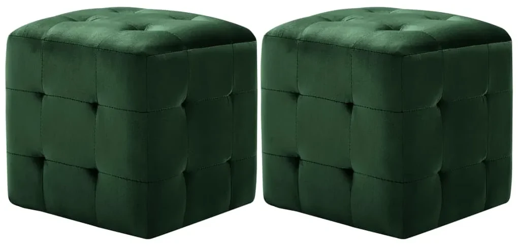 vidaXL Nachtkastjes 2 st 30x30x30 cm fluweel groen