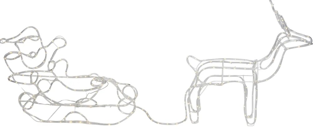 Kerst vloerlamp rendier met slee 176cm incl. LED met timer IP44 -Sori