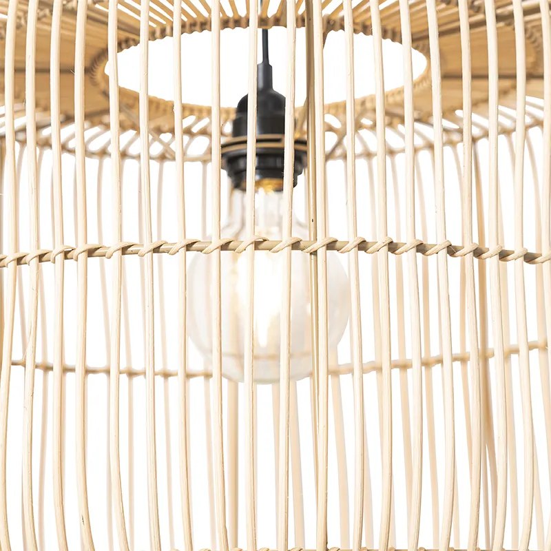 Oosterse hanglamp zwart met rotan kap - MaudOosters E27 rond Binnenverlichting Lamp