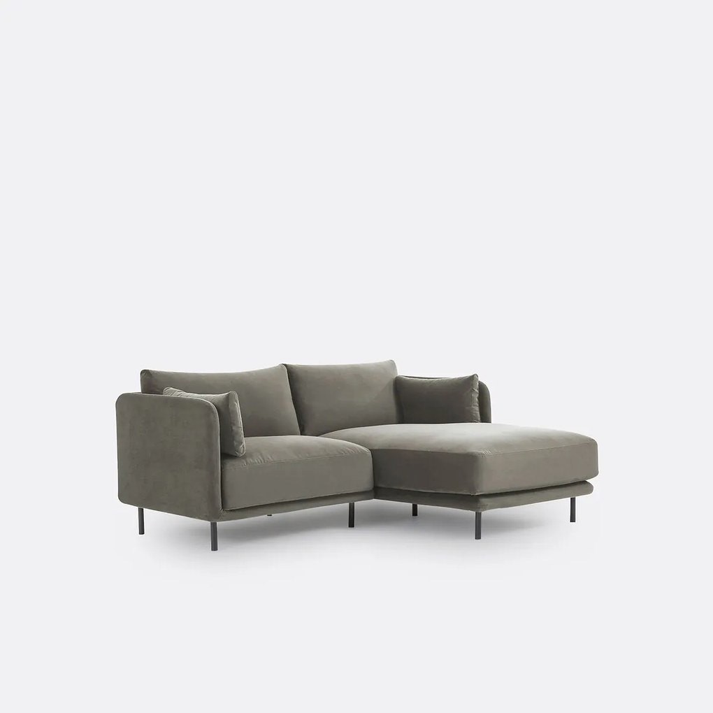 Compacte rechthoekige bank, fluweel Victor