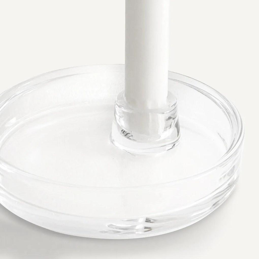 Set van 2 ronde kandelaars in glas, Sila
