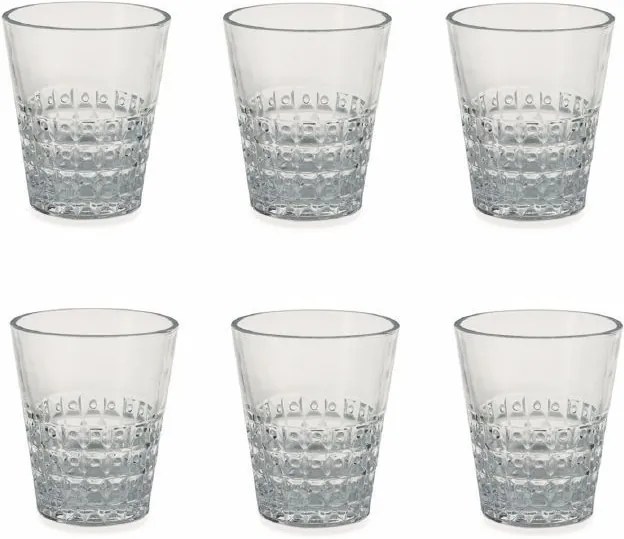 Pixel Waterglazen - Transparant - Glas - 6 stuks - 270 ml