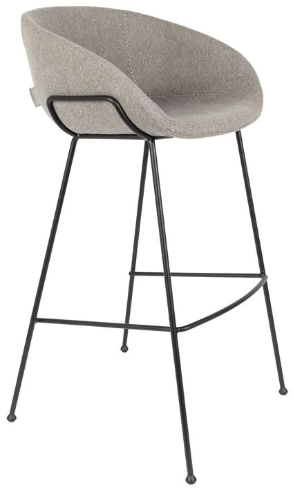 Zuiver Feston Hoge Design Barkruk Grijze Stof