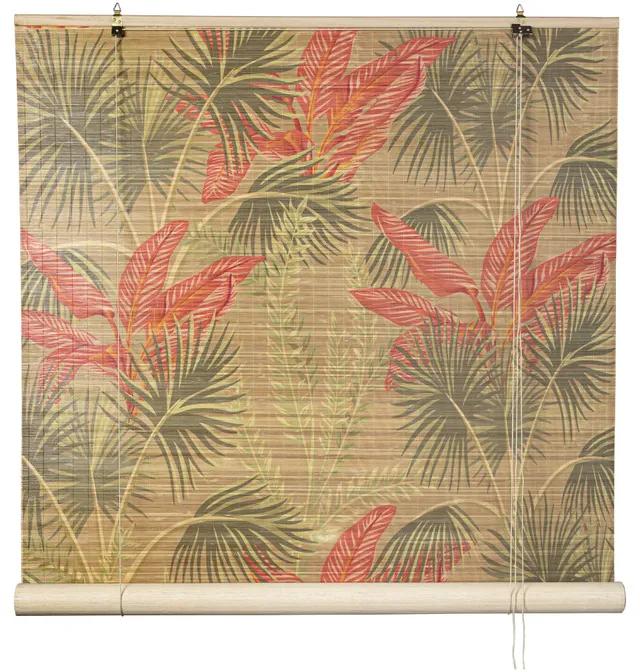 Bamboe rolgordijn bloem print - 150x180 cm