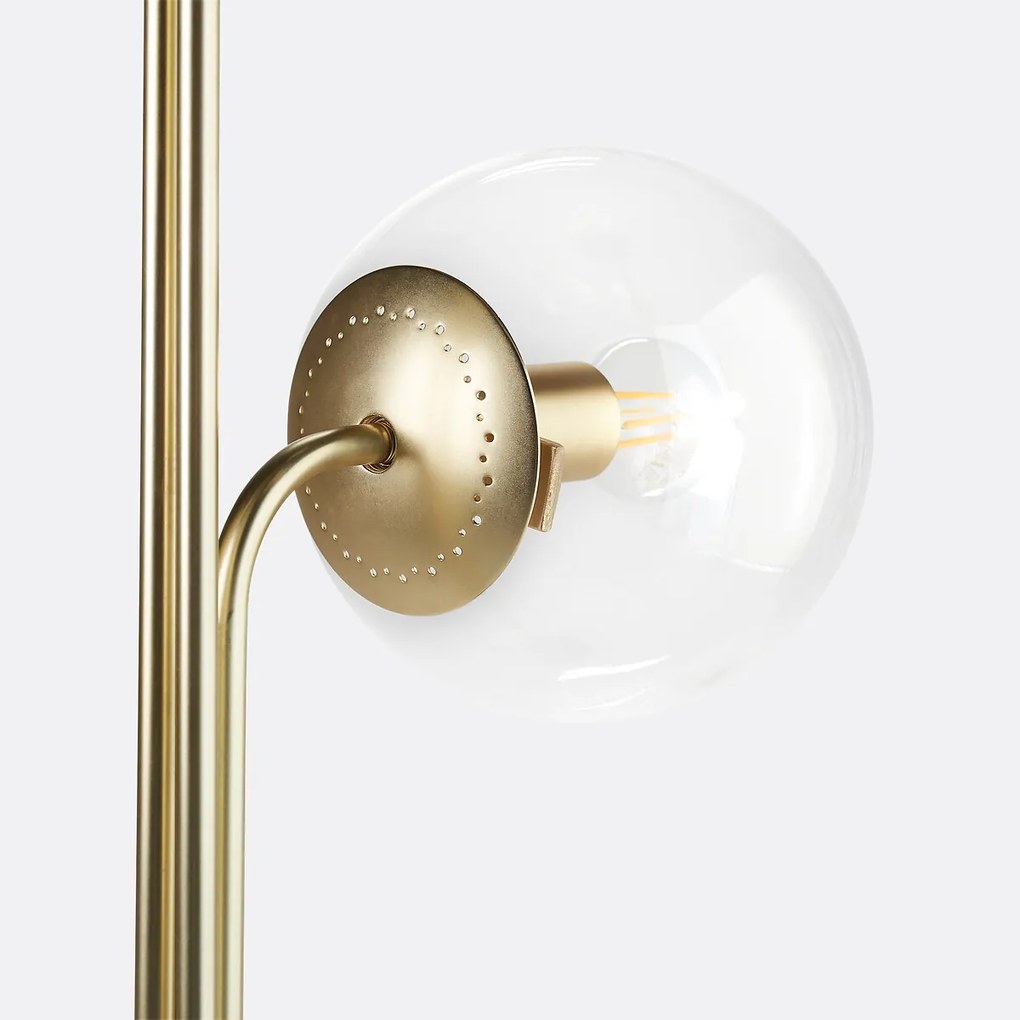 Staande lamp in messing en glas, Moricio