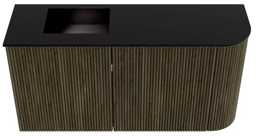 Mondiaz Joya 80cm toiletmeubel ronding rechts shadow met wastafel faye links zonder kraangat urban