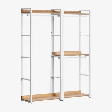 Open Modulaire Kast Van 2 Delen Met Stalen Kledingroede En Mdf Ariaster Natuurlijk - Sklum