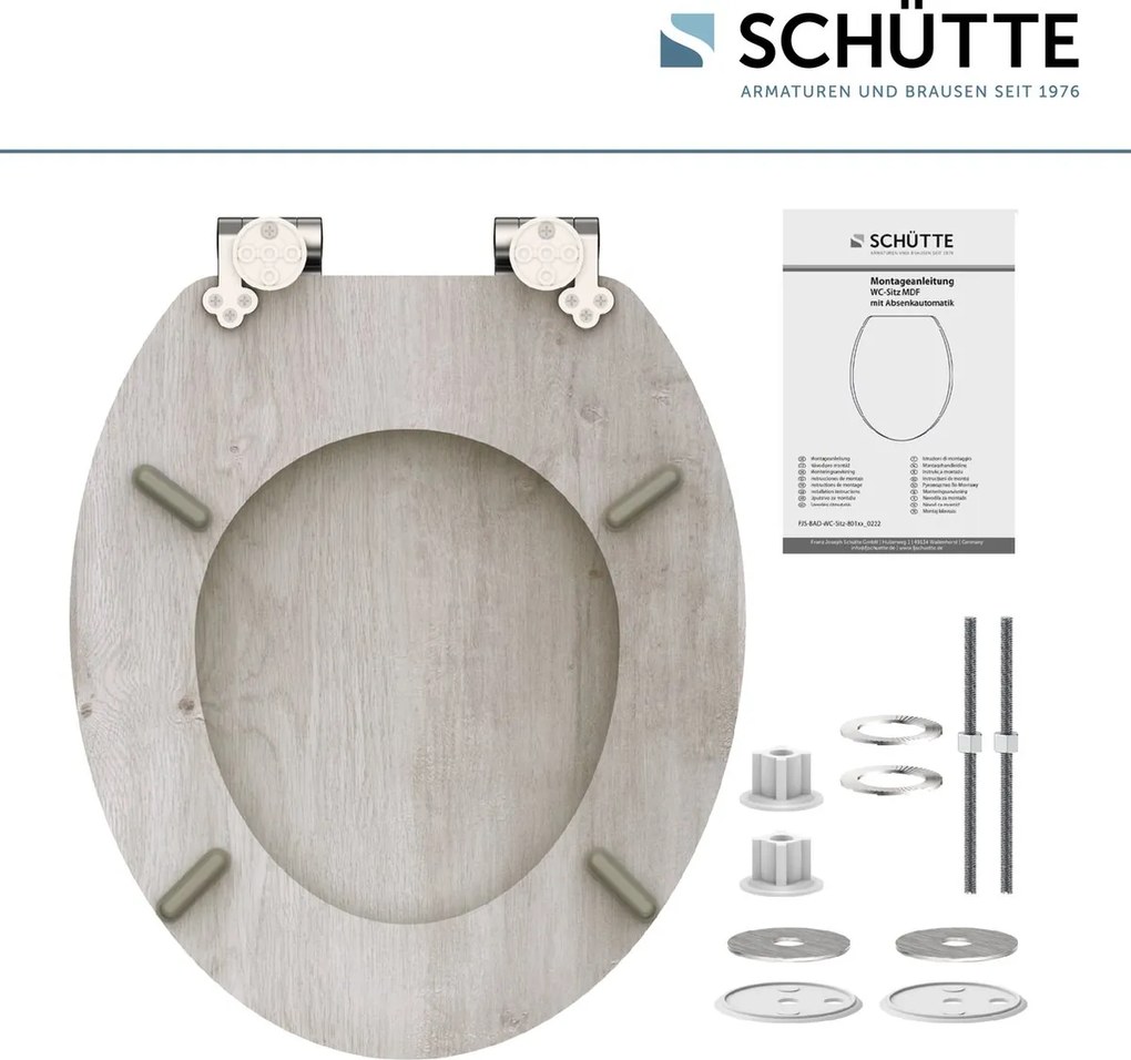 Schutte Mabel softclose toiletzitting bruine houtprint