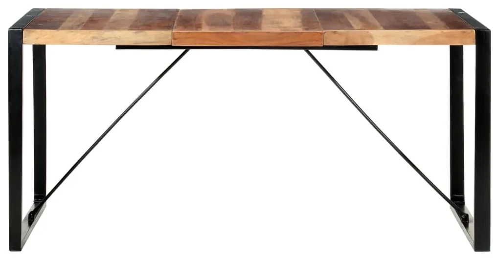 vidaXL Eettafel 160x80x75 cm massief hout met sheesham afwerking