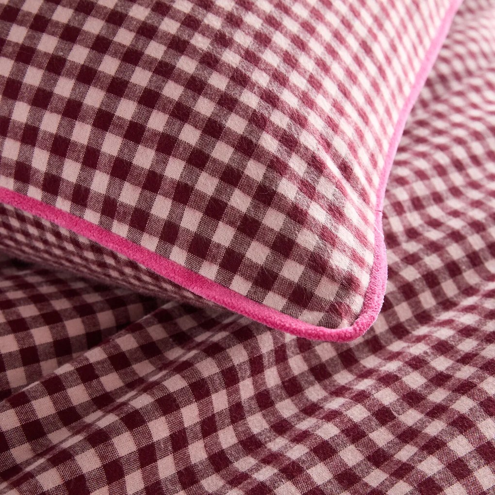 Kussensloop voor kinderbed, katoenen flanel, geruit, VICHY FLANELLE