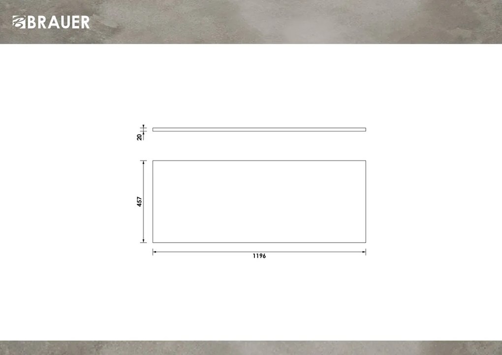 Brauer Vulcanic toppaneel natuursteen 120cm antraciet