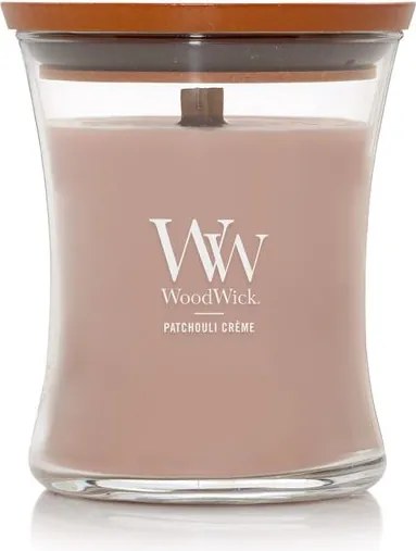 WoodWick geurkaars - Medium Hourglass - Patchouli Crème