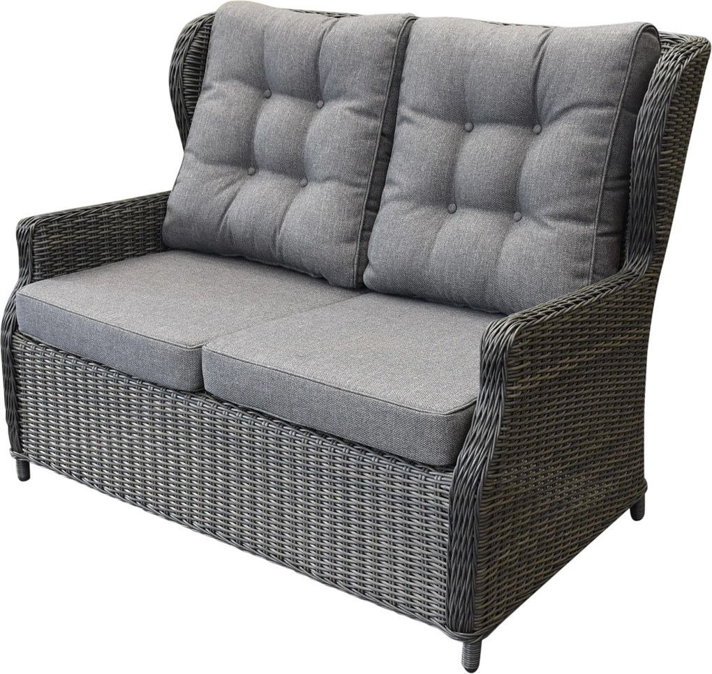 Ibiza premium 2-zits loungebank antraciet wicker