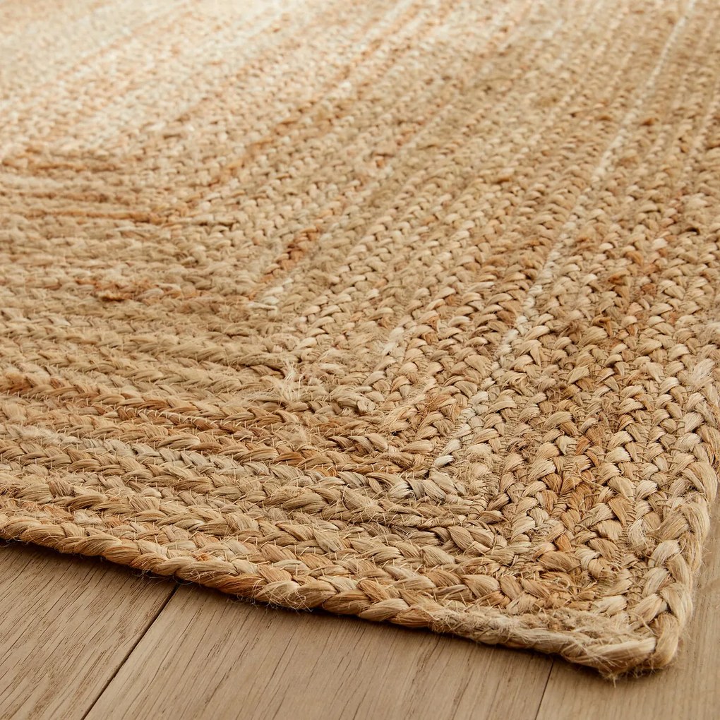 Vloerkleed voor in de hall in jute, handgevlochten, Hempy