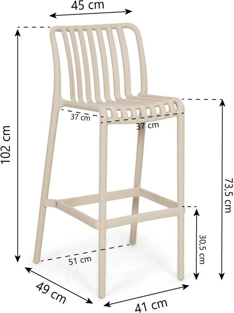 Barset 4 personen 150 cm Kunststof Zand/Beige Domani Furniture Alba/Tavano