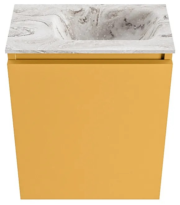 Mondiaz Ture DLux toiletmeubel 40cm ocher met wastafel glace rechts met kraangat