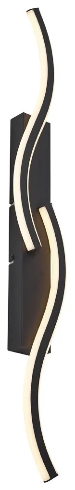 Design wandlamp zwart 3-staps dimbaar 2-lichts - Bummy