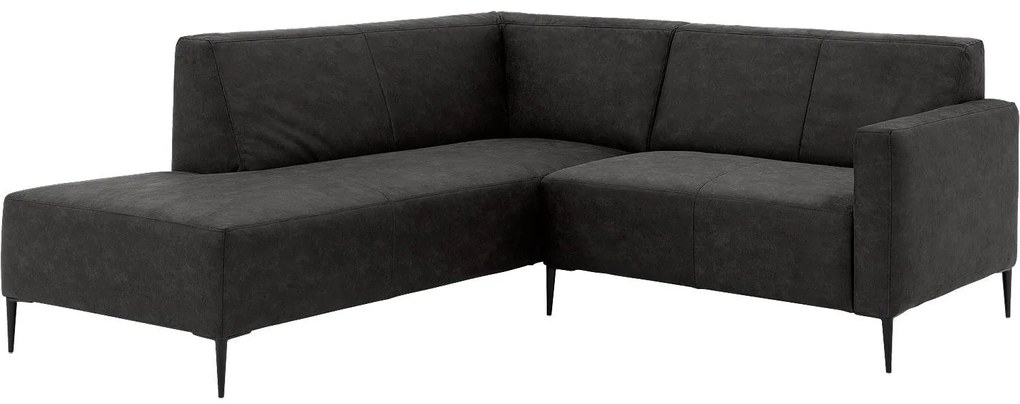 Goossens  Key West antraciet, micro leer, 2-zits, modern design met ligelement links