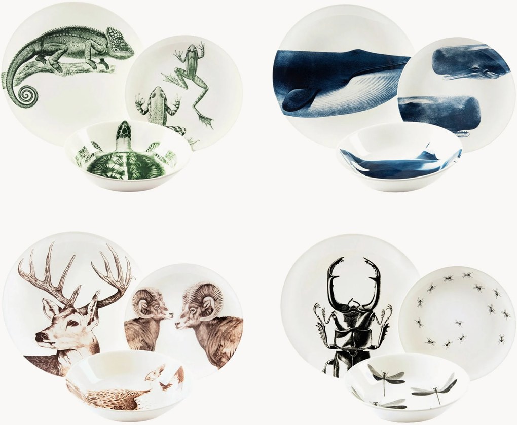Serviesset Faune & Flore, 4 personen, 12-delig