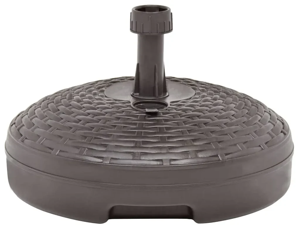 vidaXL Parasolvoet gevuld met zand/water 20 L kunststof rattan bruin