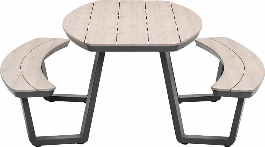 Garden Impressions Sarria picknick set ovaal 220 x 193 - donker grijs