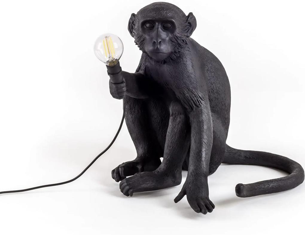 Seletti Monkey Sitting tafellamp buiten zwart