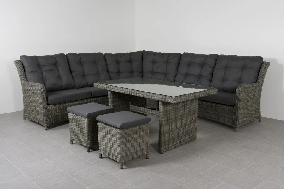 Lounge dining set Richmond - Ash grey (OP=OP)