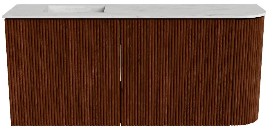 Mondiaz Joya DLux 90cm toiletmeubel ronding rechts ruby met wastafel faye links zonder kraangat opalo