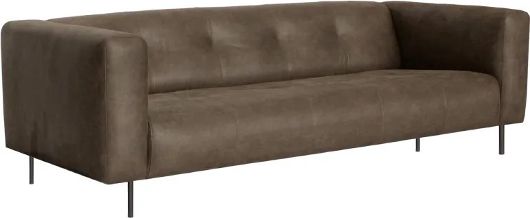 3-zits bank Almada | leer Bull bruin 15 | 2,21 mtr breed