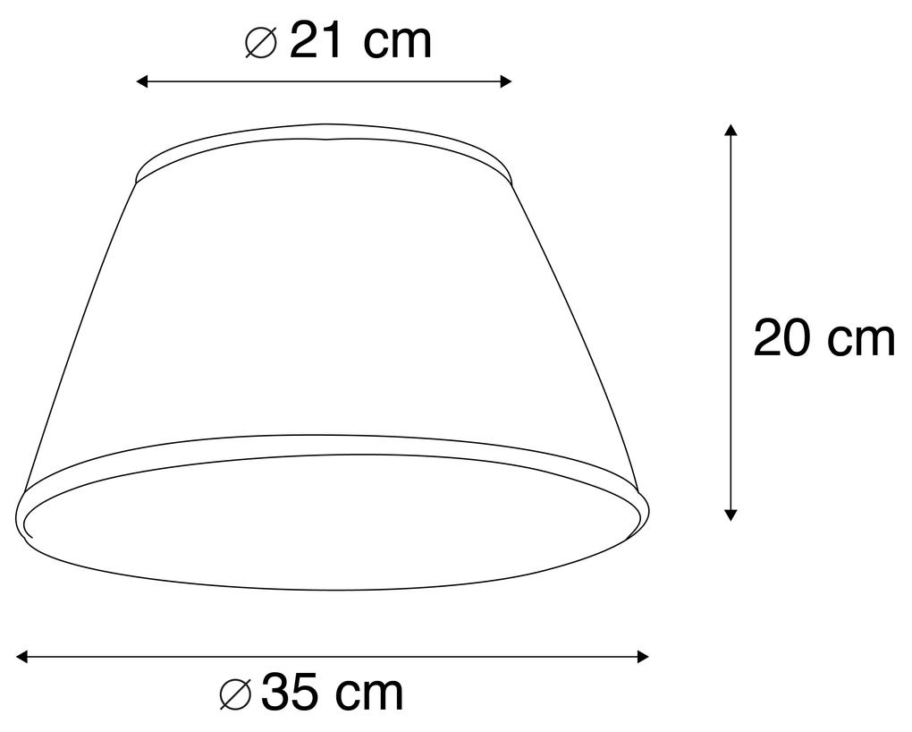 Stoffen Plisse lampenkap wit 35/20 cm Retro rond