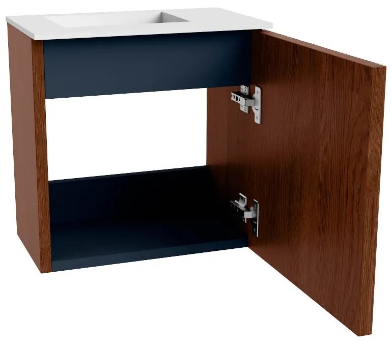 Mondiaz Joya 40cm toiletmeubel ruby met wastafel faye links 1 kraangat talc