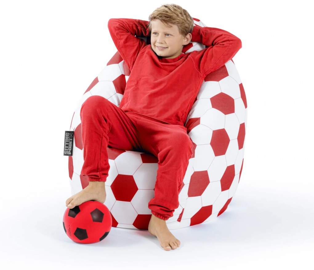 Zitzak Voetbal XL - Rood/Wit