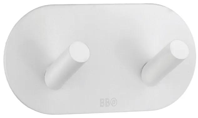 Smedbo Beslagsboden Handdoekhouder - 21x4.8cm - zelfklevend - RVS Mat wit BX1091