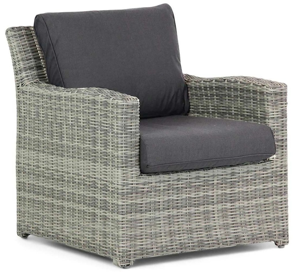 Stoel en Bank Loungeset 4 personen Wicker Grijs Garden Collections Giardino/Napoli