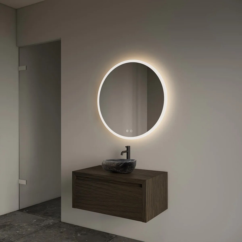 Gliss Design Ares badmeubel 80cm charcoal met rivierstenen waskom