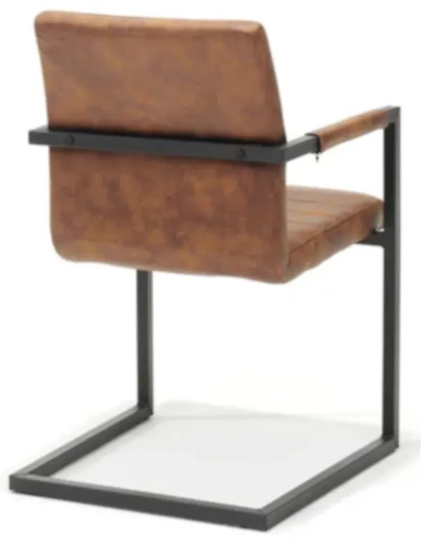 Eetkamerstoel - Apollo II - stof Bull lederlook cognac