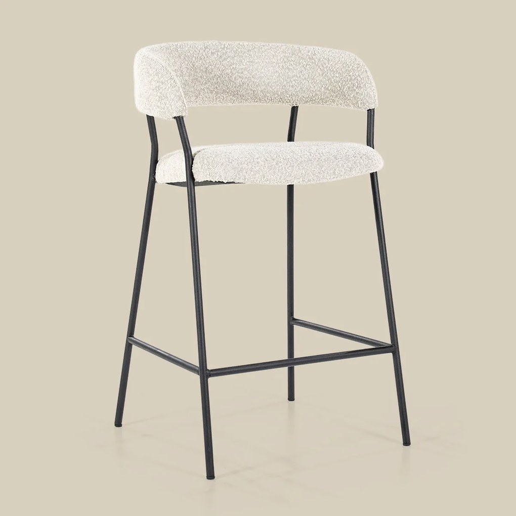 Barkruk Beige Boucle Stof