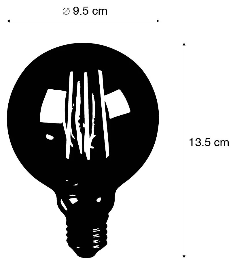 Set van 5 E27 3-staps dimbare LED lamp G95 Goldline 5W 530 lm 2200K