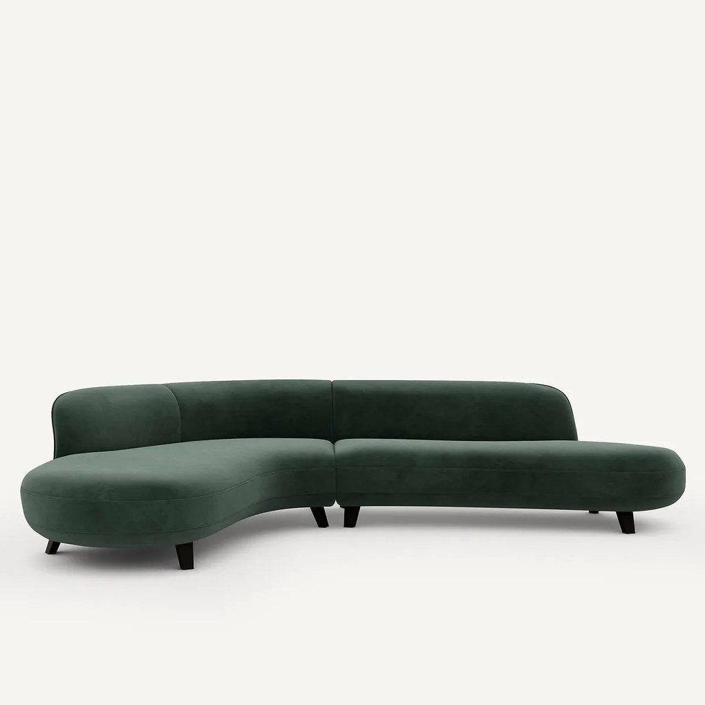 Fluwelen hoekbank, Rosebury, ontwerp Emmanuel Gallina