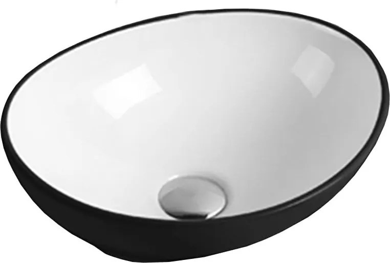 Mexen Elza opzetwastafel 40 x 33 cm, wit/zwart - 21014075