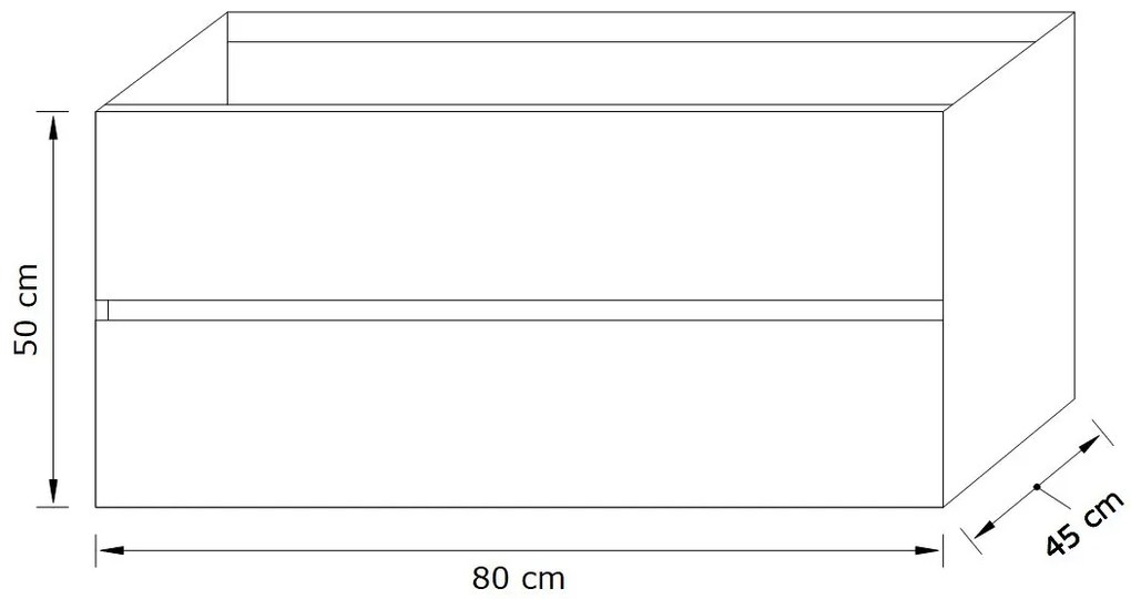 Zaro Valencia mat zwart badmeubel 80cm met Solid Surface wastafel 1 kraangat 2 lades