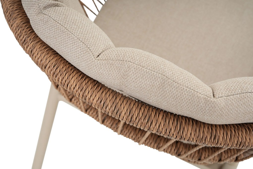 Tuinset Ronde Tuintafel 6 personen 150 cm Rope Taupe De Laan Projects