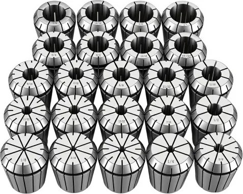 VEVOR ER40 spantangenset 1/8 inch tot 1 inch, 23-delige spantangenset, voor CNC-frees- en boormachines, nauwkeurigheid van 0,0006 inch, precisiespantangen met koffer, gelegeerd staal