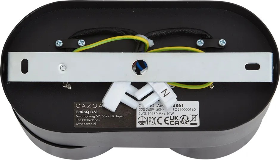 Moderne opbouwspot zwart met brons GU10 50mm 2-lichts kantelbaar - Echo
